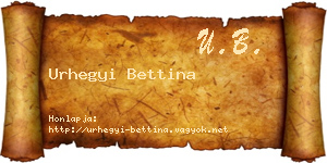 Urhegyi Bettina névjegykártya